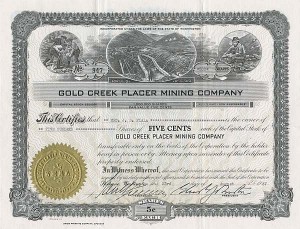 Gold Creek Placer Mining Co. - Stock Certificate